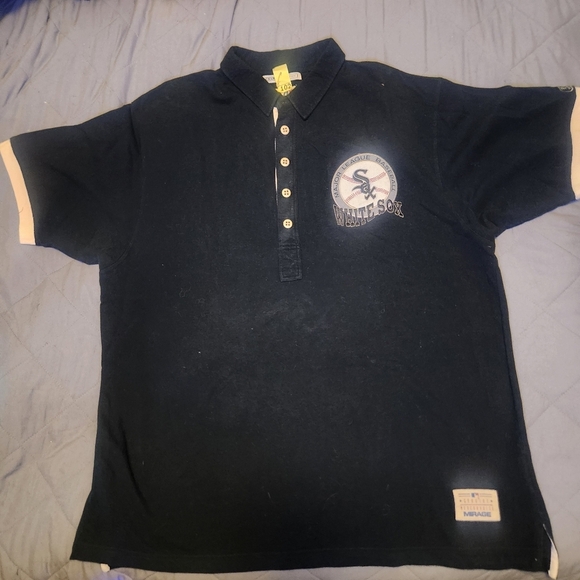 mirage Other - White Sox Black Polo Shirt‎ Patch Sz XXL Mens Vintage Embroidered MLB White Trim